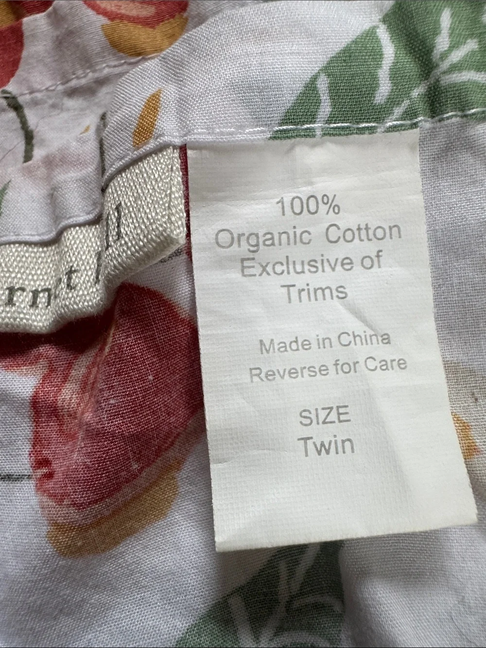 Garnet Hill organic cotton Vintage Cherries 🍒 sheet set percale Twin NEW NWOT